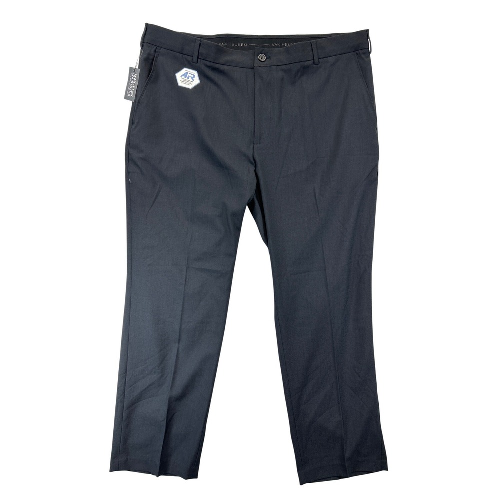 Van Heusen Air Dress Pants Mens 38x29‎ Black Slim Fit Max-Flex Cooling NWT